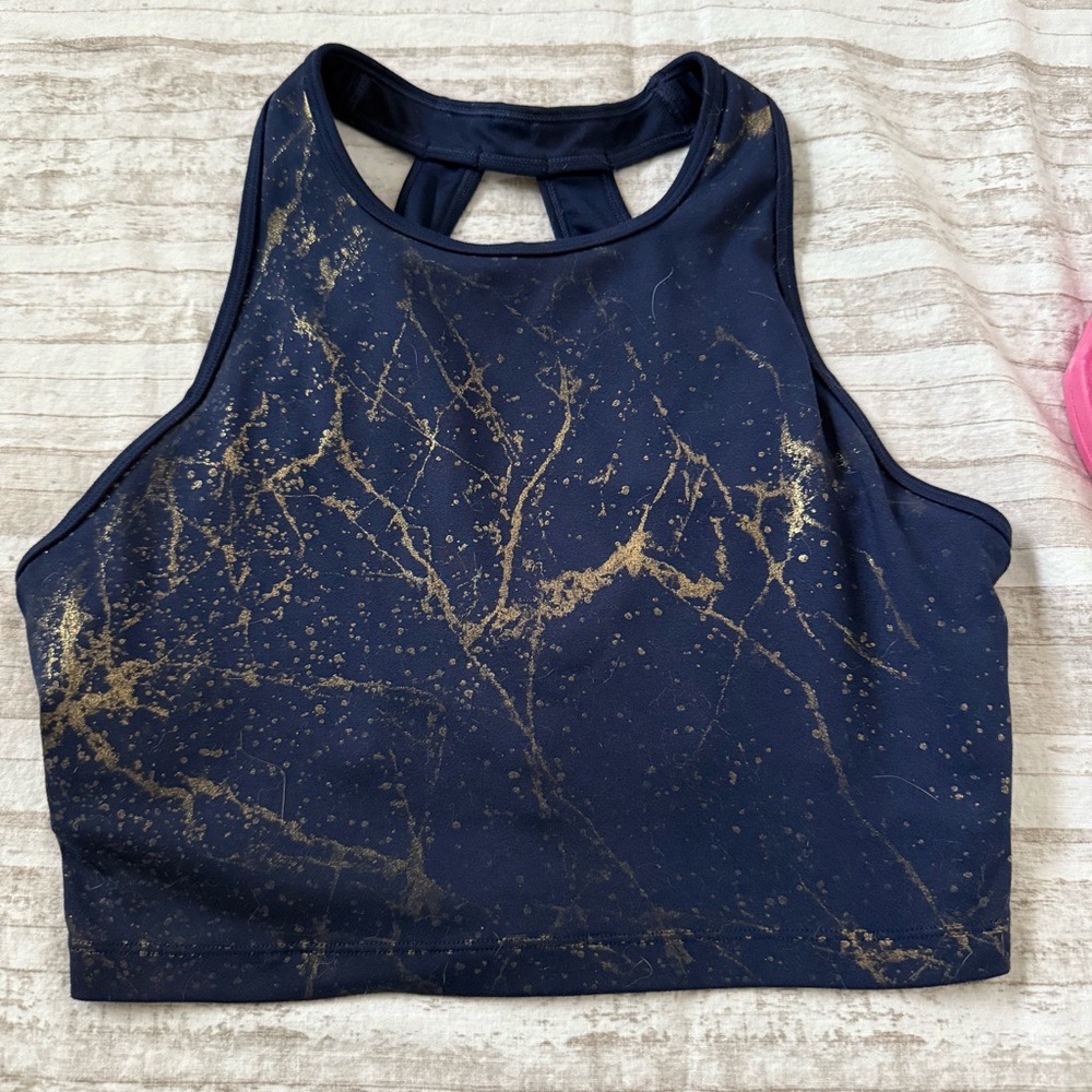 💪🏻 Marika Navy/Gold Medium Long Sports Bra - Picture 3 of 3